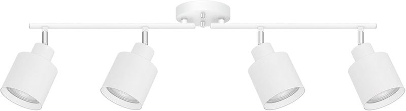 BoostArea Store 4-Light Led Track Lighting,White Ceiling Lighting Fixtures,Wall Sconces Ceiling Spotlight with Foldable Light Arms for Kitchen, Closet, Bedroom,GU10 Socket, Bulbs Not Included - Image 1